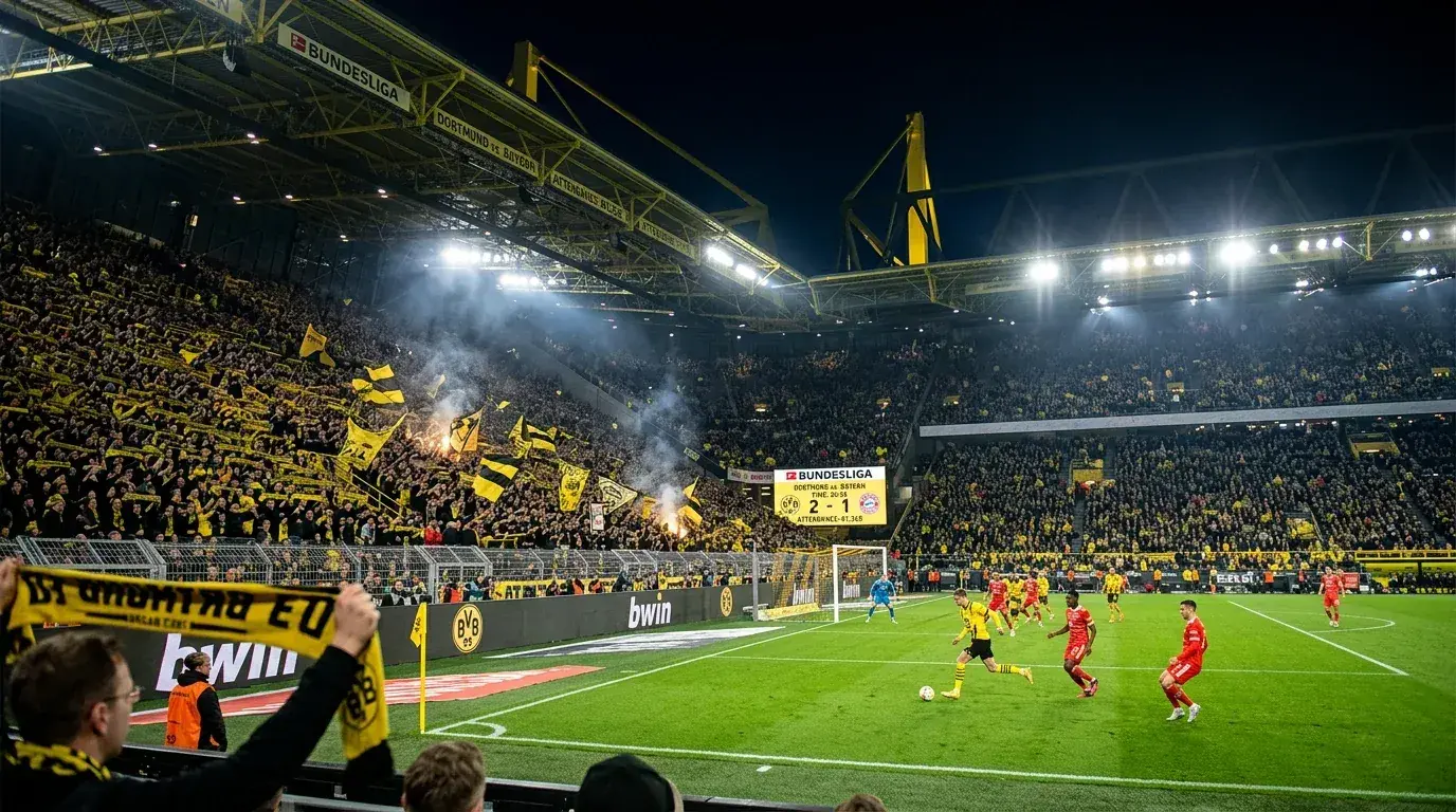 Bundesliga zakłady bukmacherskie - stadion ligi niemieckiej z kibicami