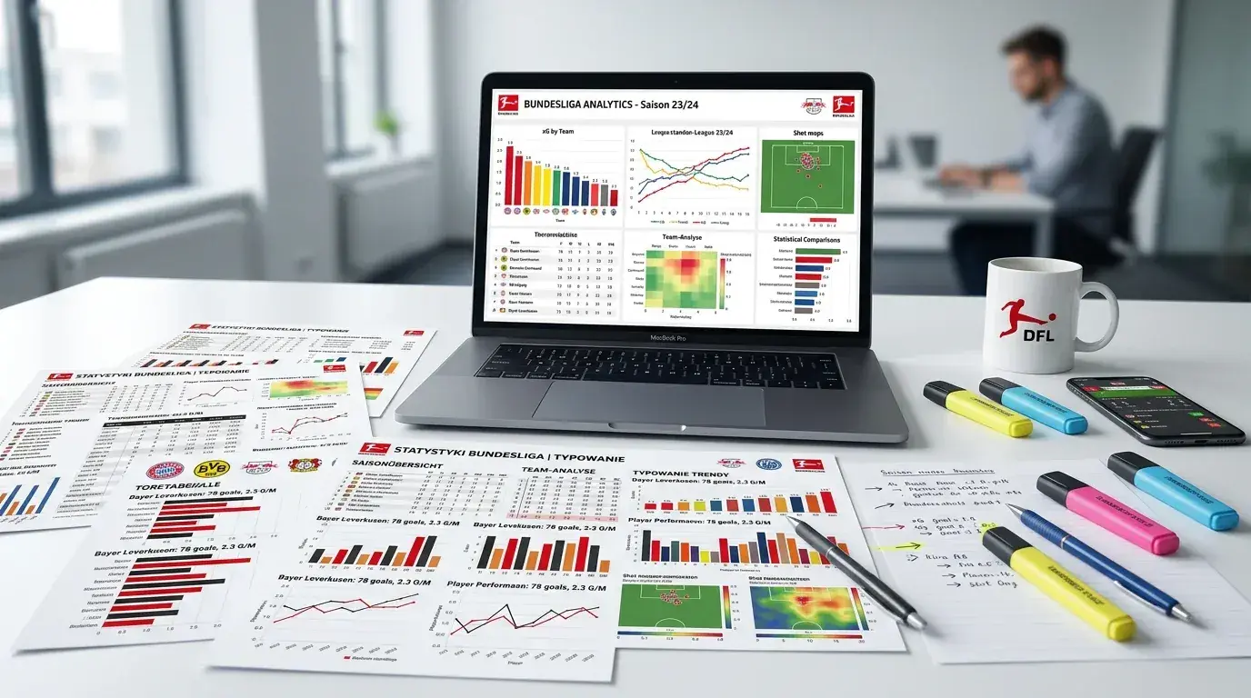 Statystyki Bundesligi dla typowania z wykresami bramek i trendów